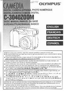 Olympus C 3040 Zoom manual. Camera Instructions.